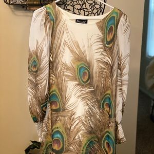 Feather print Dress